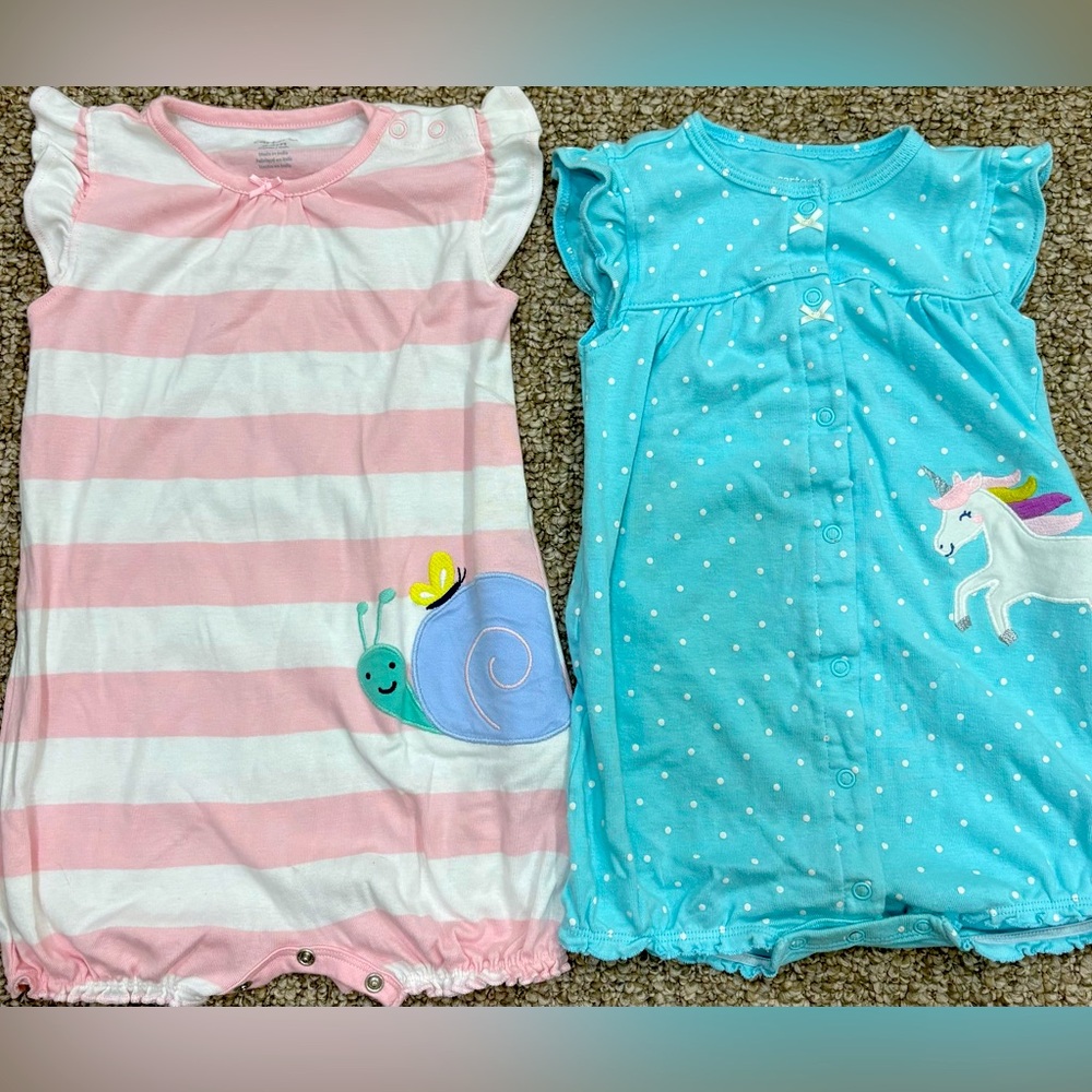 3/$18 EUC 24 Month Carter’s Girl Rompers